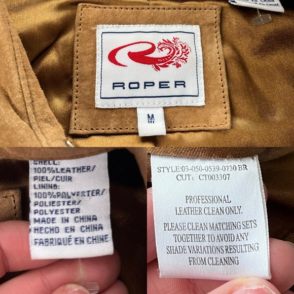 Roper Women’s Sz Medium Soft Suede Leather Lined Pearl Snap Cuffs Western Jacket - Picture 3 of 16